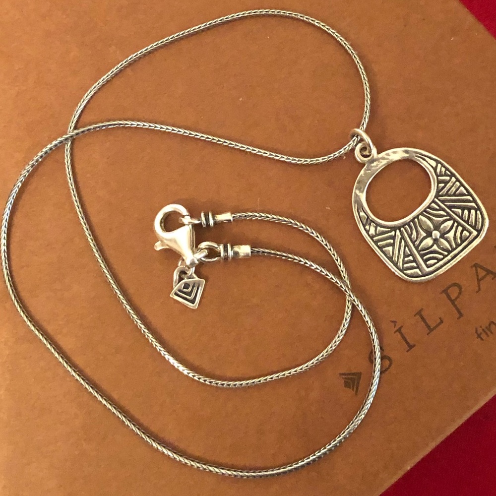 Vintage Silpada Sterling Silver Floral Pendant Necklace